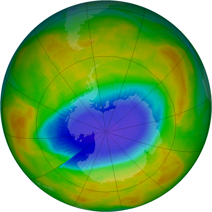 Antarctic ozone map for 17 October 2002